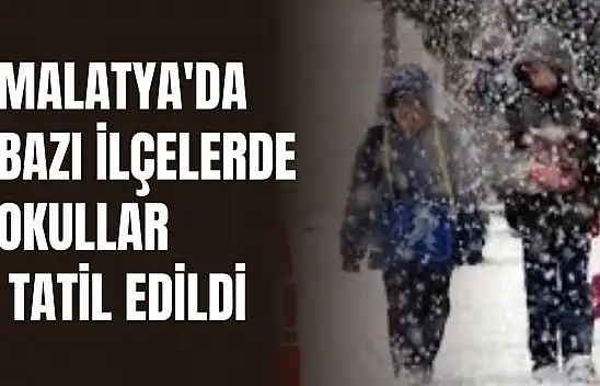Malatya'da 10 ilçede okullar tatil edildi