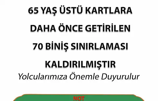 Malatya'da 65 Yaş Üstü Kart Kullananlar Dikkat