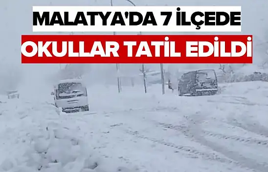 Malatya'da 7 İlçede Okullar tatil edildi