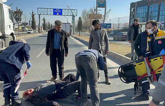 Malatya'da kamyonun çarptığı yaya yaralandı