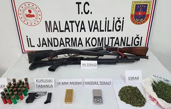 Malatya'da uyuşturucu madde ve kaçak silah operasyonu