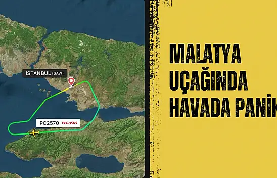 Malatya uçağında havada panik