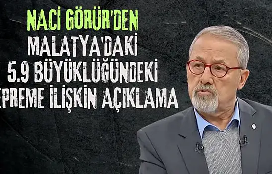 Naci Görür'den Malatya'daki 5.9 büyüklüğündeki depreme ilişkin açıklama