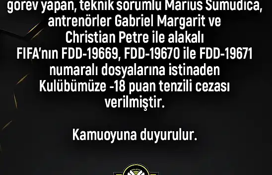 Yeni Malatyaspor'a TFF'den inanılmaz ceza