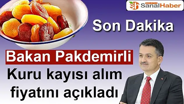 Bakan Pakdemirli kuru kayısı alım fiyatını açıkladı