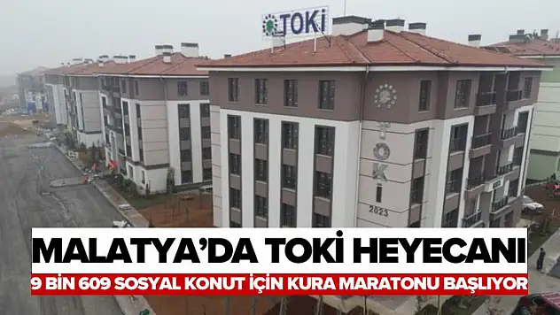 Malatya'da TOKİ Heyecanı: 9 Bin 609 Sosyal Konut İçin Kura Maratonu Başlıyor