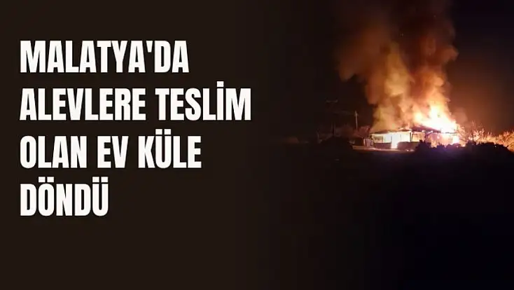 Malatya'da alevlere teslim olan ev küle döndü