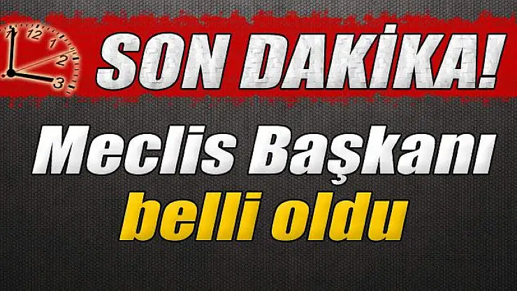 MECLİS BAŞKANI BELLİ OLDU