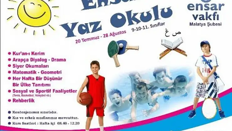 ENSAR VAKFI'NDAN YAZ OKULU