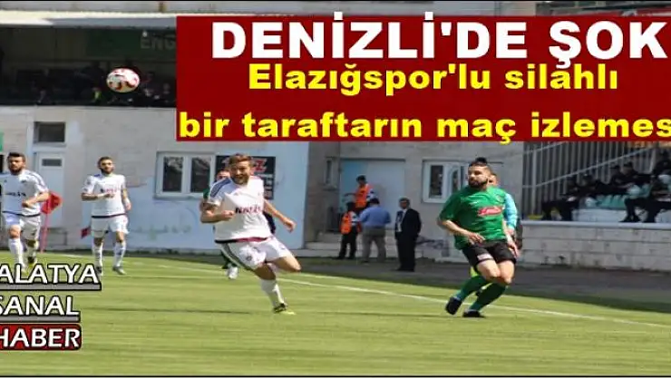 Elazığspor'lu silahlı  bir taraftarın maç izlemesi