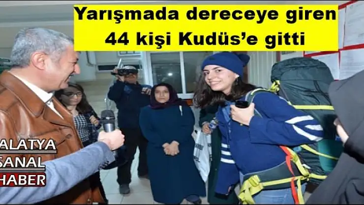 Yarışmada dereceye giren 44 kişi Kudüs´e gitti