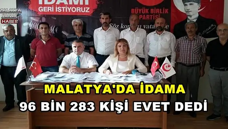 MALATYA'DA İDAMA  96 BİN 283 KİŞİ EVET DEDİ