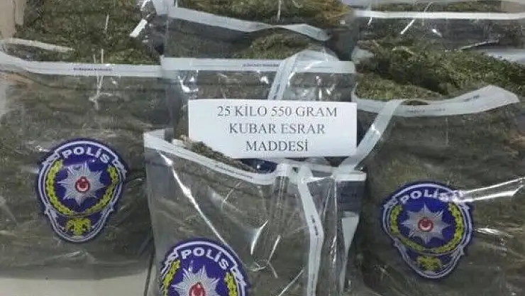 'Adıyaman´da 25 kilo 550 gram esrar ele geçirildi'