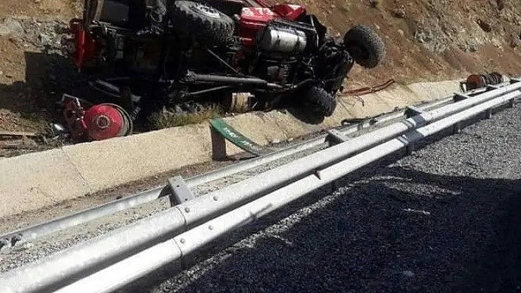 Aracın bakımı için Malatya´ya geldi arazözün devrilmesi sonucu öldü