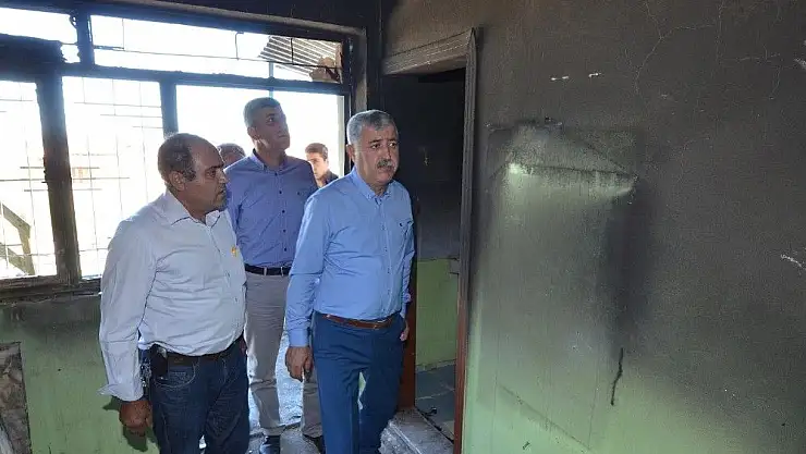 Evi yanan ailenin yardımına Yeşilyurt Belediyesi koştu