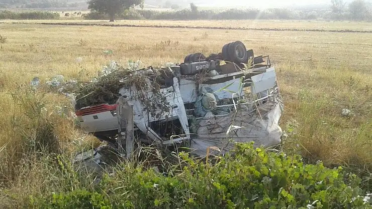 'Lahana yüklü kamyonet takla attı'