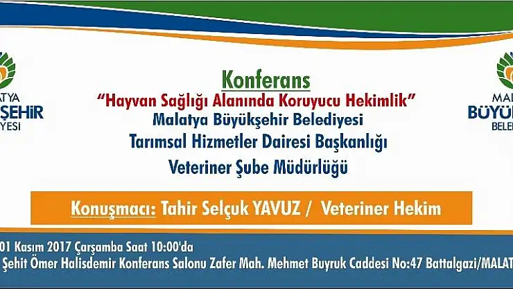 '`Hayvan Sağlığı Alanında Koruyucu Hekimlik´ konferansı verilecek'