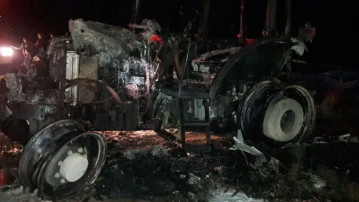 'Yanan traktör kullanılamaz hale geldi'