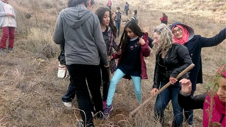 'Kahta Gazi Ortaokulu fidan dikti'