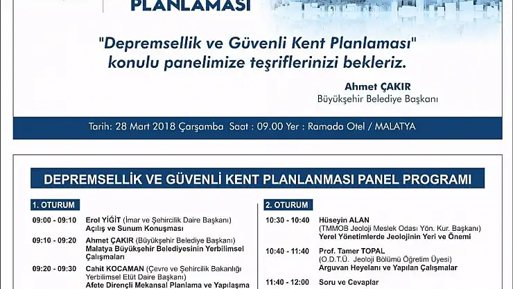 '`Depremsellik ve Güvenli Kent Planlaması´ paneli'