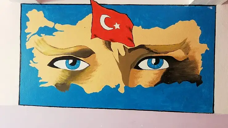 'Okul duvarlarına milli değerler nakşedildi'