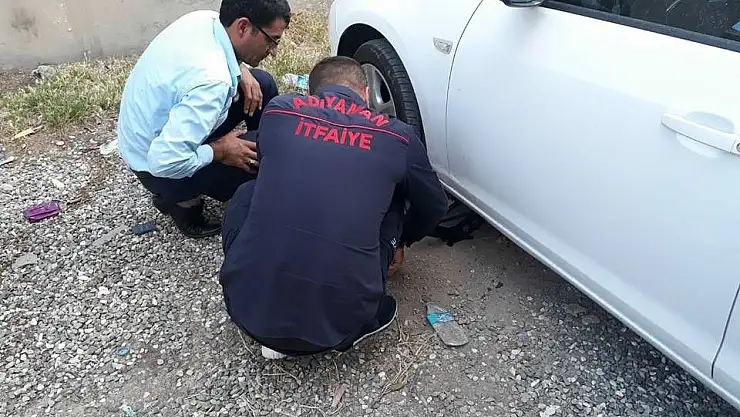 'Araç altına sıkışan köpek kurtarıldı'