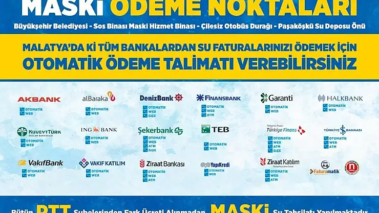 MASKİ´den fatura ödeme kolaylığı