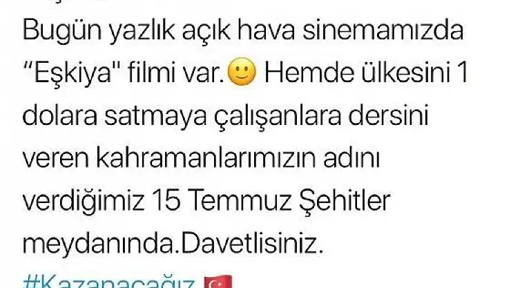 'Film afişiyle ABD´ye gönderme'