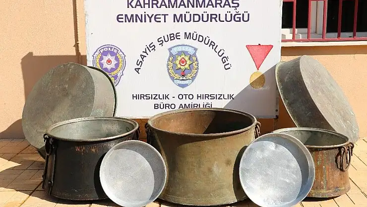 'Bakır kazan çalan 2 kişi kaçarken yakalandı'