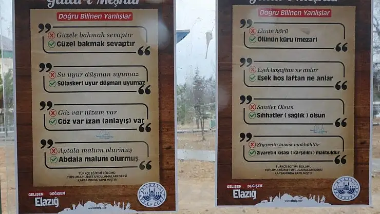 'Doğru bilinen yanlışlıklar, afişte gösteriliyor'