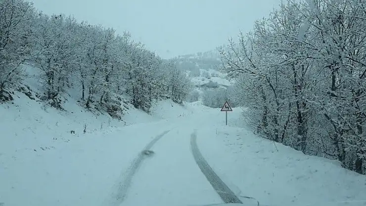 'Gerger ilçesine kar yağışı başladı'