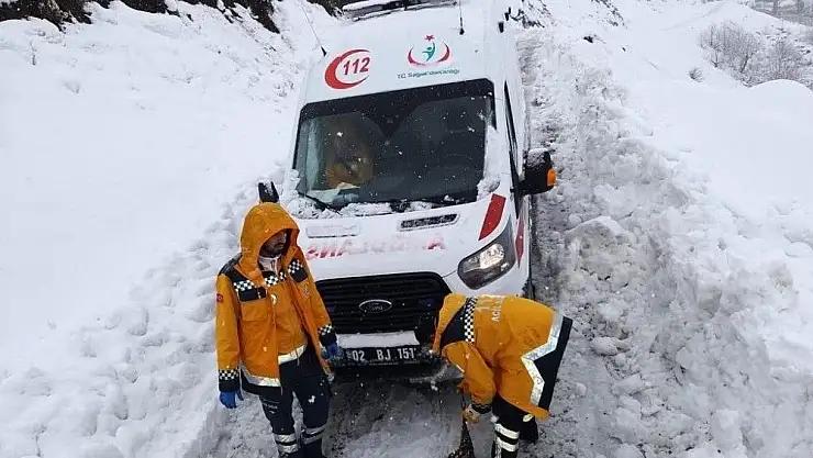 'Sincik ilçesinde sağlık ekipleri kar kış dinlemiyor'