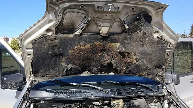 'Seyir halindeki kamyonet alev aldı'