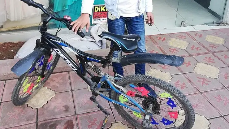 'Çalınan bisikletine kavuştu'