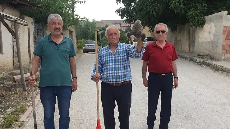 'Mahalleliler sulama kanalına düşen kaz yavrusu için seferber oldu'