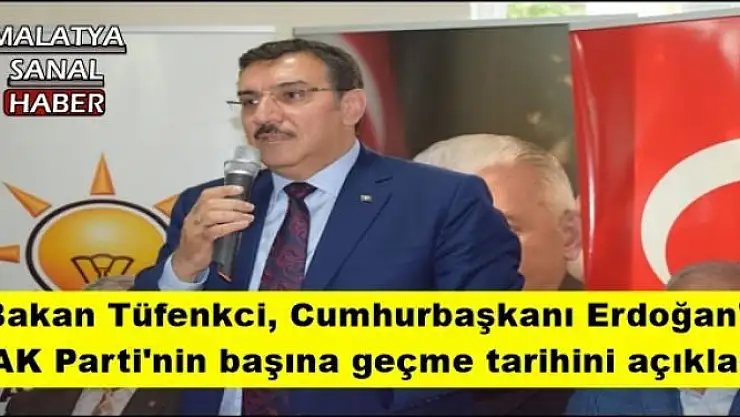 Bakan Tüfenkci, Cumhurbaşkanı Erdoğan'ın  AK Parti'nin başına geçme tarihini açıkladı
