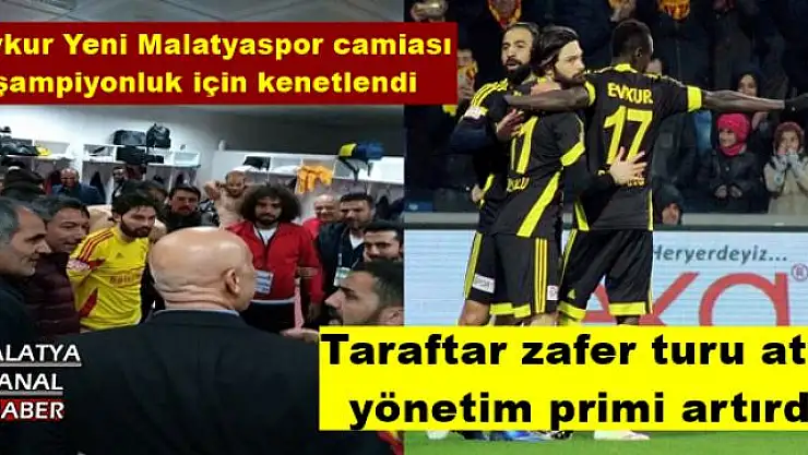 Yeni Malatyaspor Taraftarı zafer turu attı, yönetim primi artırdı