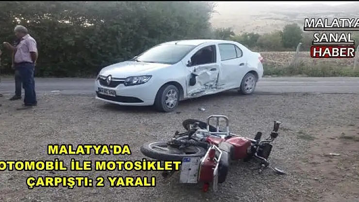 MALATYA'DA  OTOMOBİL İLE MOTOSİKLET  ÇARPIŞTI: 2 YARALI