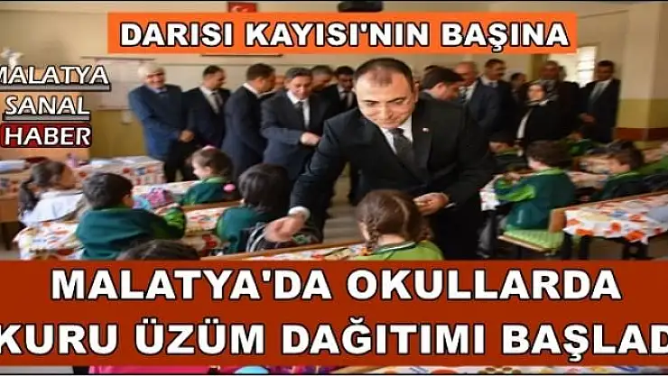 MALATYA'DA OKULLARDA  KURU ÜZÜM DAĞITIMI BAŞLADI 