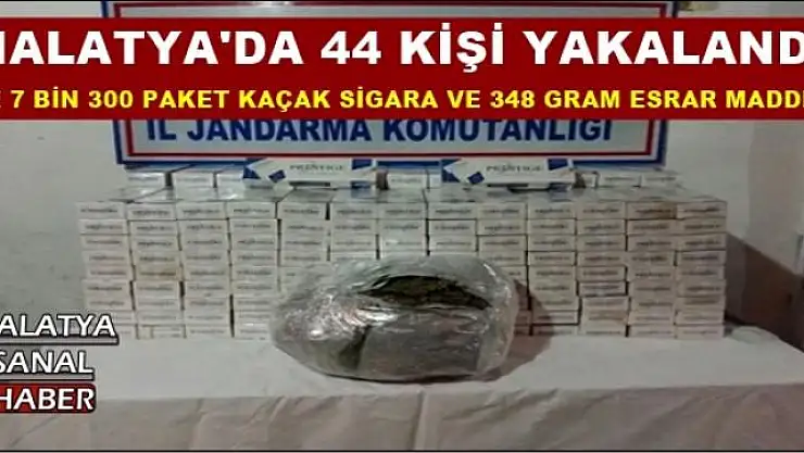 MALATYA'DA 44 KİŞİ YAKALANDI