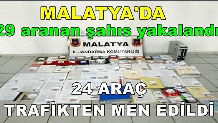 MALATYA'DA 24 ARAÇ  TRAFİKTEN MEN EDİLDİ