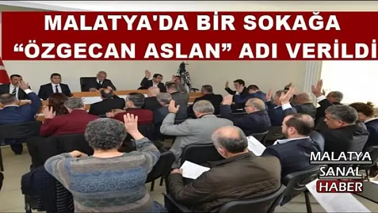 'MALATYA'DA BİR SOKAĞA  ÖZGECAN ASLAN'' ADI VERİLDİ'''