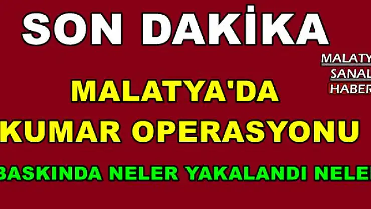 MALATYA'DA  KUMAR OPERASYONU