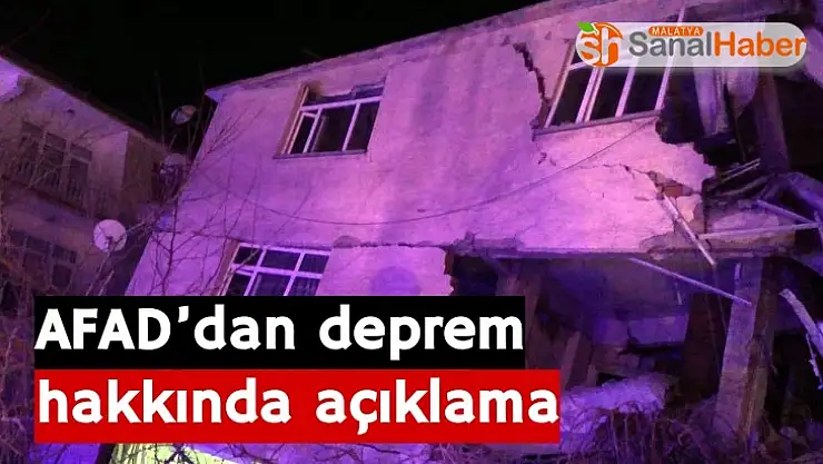 AFAD´dan deprem hakkında açıklama