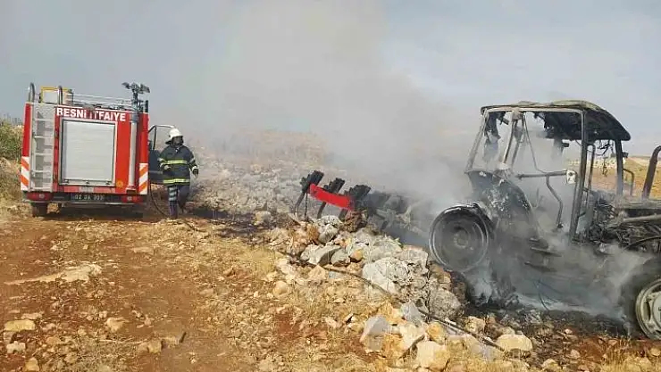 'Alev alan traktör kullanılamaz hale geldi'