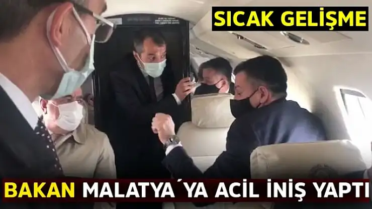 Bakan Malatya´ya acil iniş yaptı