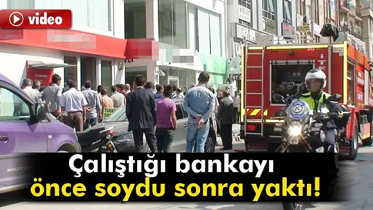 Banka yangının altından çalışan çıktı