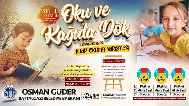 'Battalgazi´de ödüllü kitap okuma yarışması'