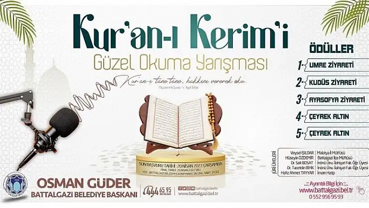 'Battalgazi´de umre ödüllü Kur´an-ı Kerim okuma yarışması'
