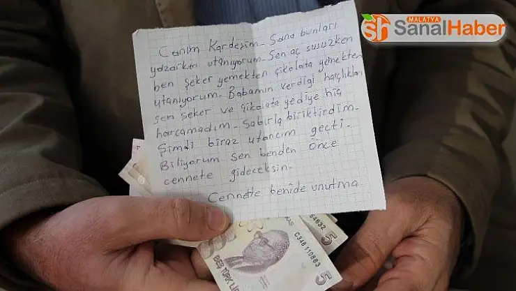 Biriktirdiği harçlığını, duygu yüklü bir mektupla bağışladı